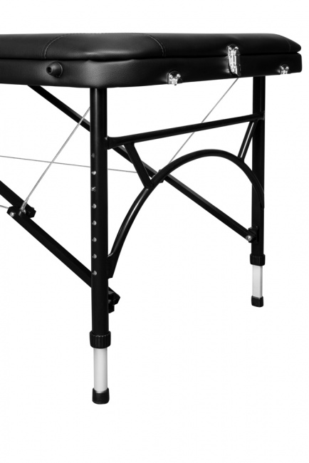 Складной 3-х секционный алюминиевый массажный стол BodyFit, черный 70 см (валик в комплекте) - фото8