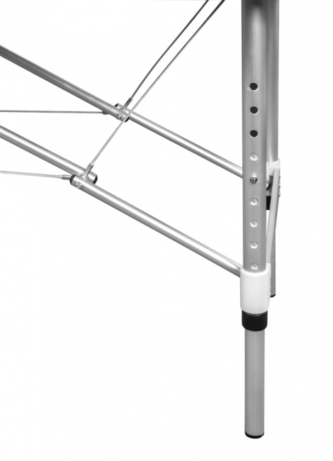 Складной 2-х секционный алюминиевый массажный стол BodyFit, кремовый 70 см (валик в комплекте) - фото4