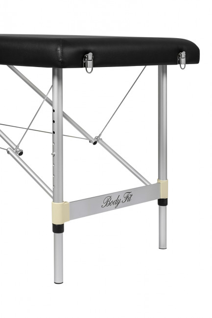 Складной 2-х секционный алюминиевый массажный стол BodyFit, черный 60 см - фото4