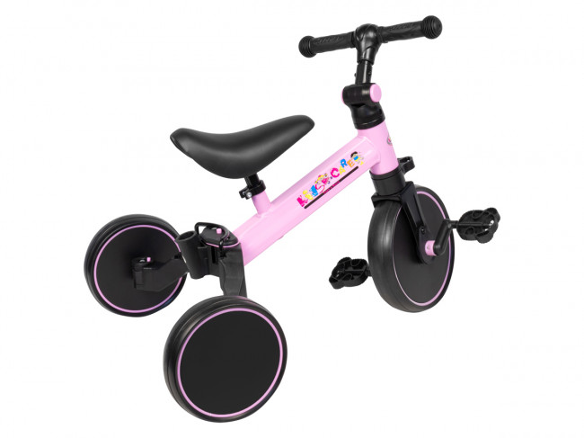 Детский велосипед-беговел с ручкой Kid's Care 003T (розовый) - фото4