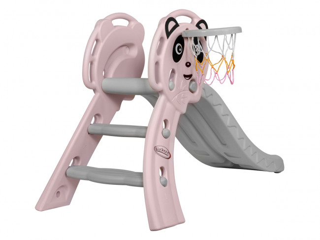 Детская горка с баскетбольным кольцом Kid's Care ZK800-22 (розовый) - фото3