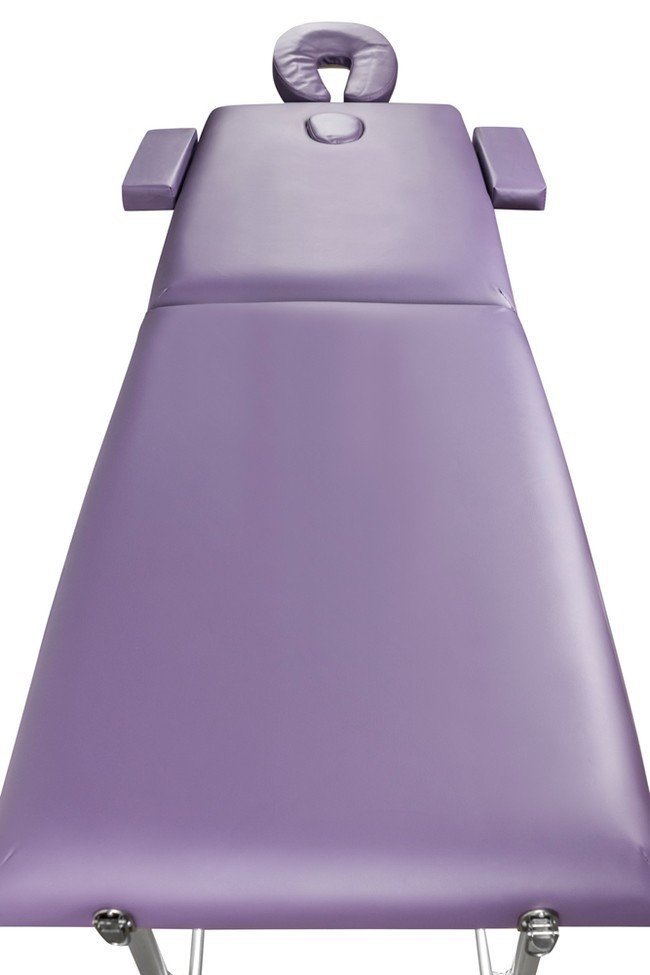 Складной 2-х секционный алюминиевый массажный стол RS BodyFit, фиолетовый - фото2