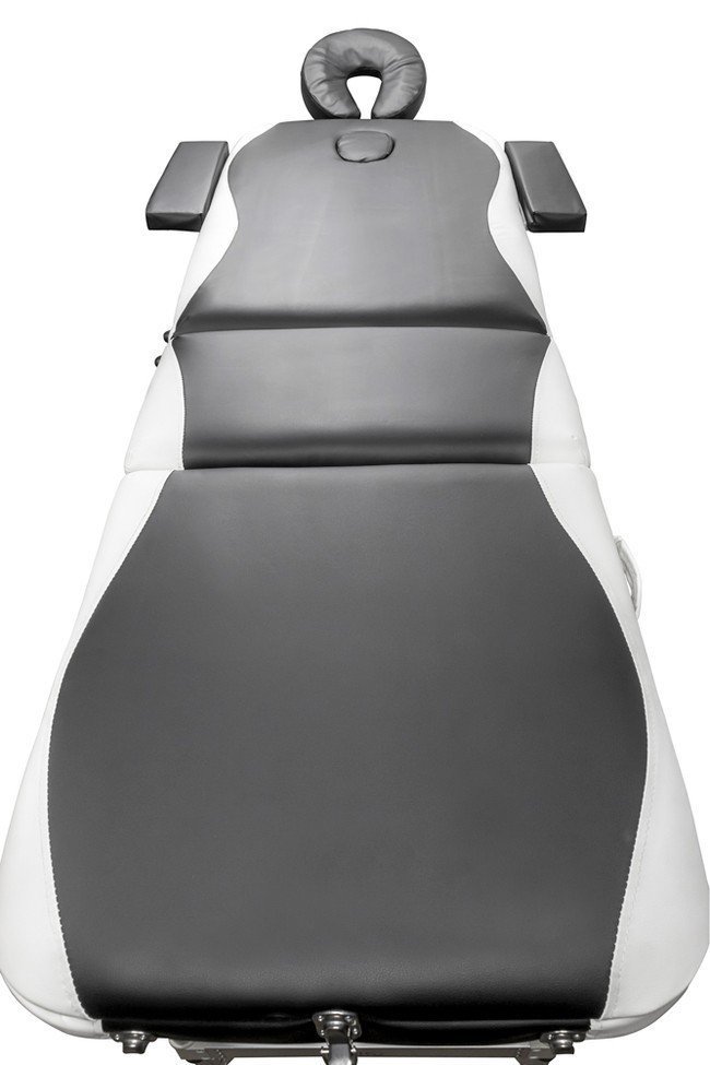 Складной 3-х секционный алюминиевый массажный стол RS BodyFit, чёрно-белый - фото3