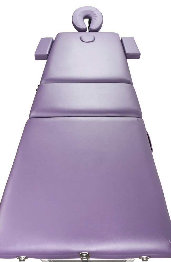 Складной 3-х секционный алюминиевый массажный стол RS BodyFit, фиолетовый - фото3