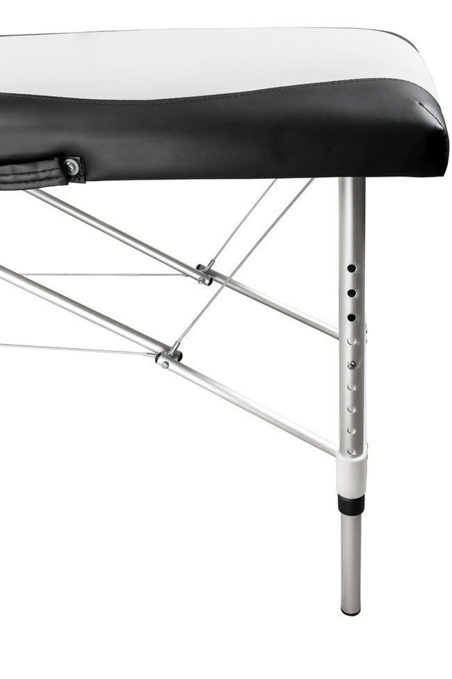 Складной 2-х секционный алюминиевый массажный стол RS BodyFit, чёрно-белый - фото5