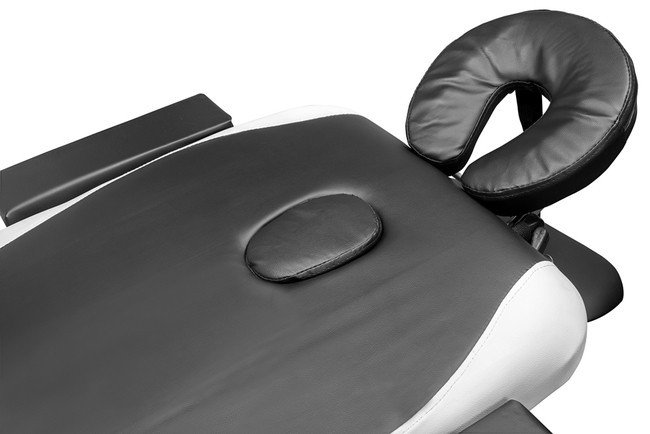 Складной 3-х секционный алюминиевый массажный стол RS BodyFit, чёрно-белый - фото6