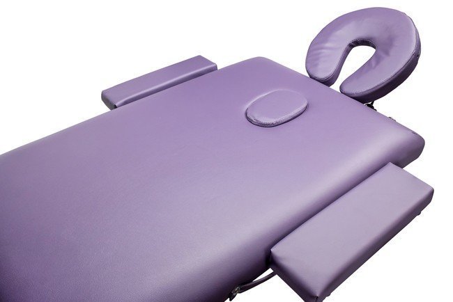 Складной 3-х секционный алюминиевый массажный стол RS BodyFit, фиолетовый - фото6