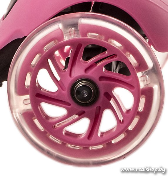 Детский самокат + беговел RS iTRIKE 3в1 розовый (светящиеся колёса) - фото5