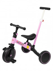 Детский велосипед-беговел с ручкой Kid's Care 003T (розовый) - фото