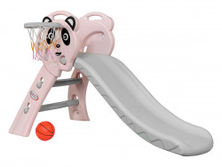 Детская горка с баскетбольным кольцом Kid's Care ZK800-22 (розовый) - фото